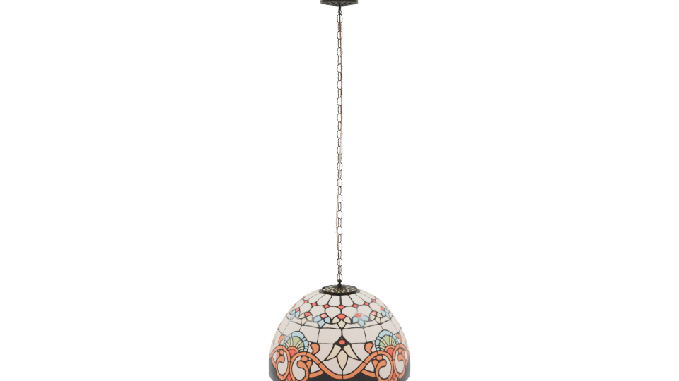 Vintage Tiffany Style Hanging Lamp - Professional 3D Model Render 9