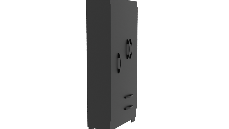 Modern Closet 3 Doors 2 Drawers 3D - Professional 3D Model Render 9