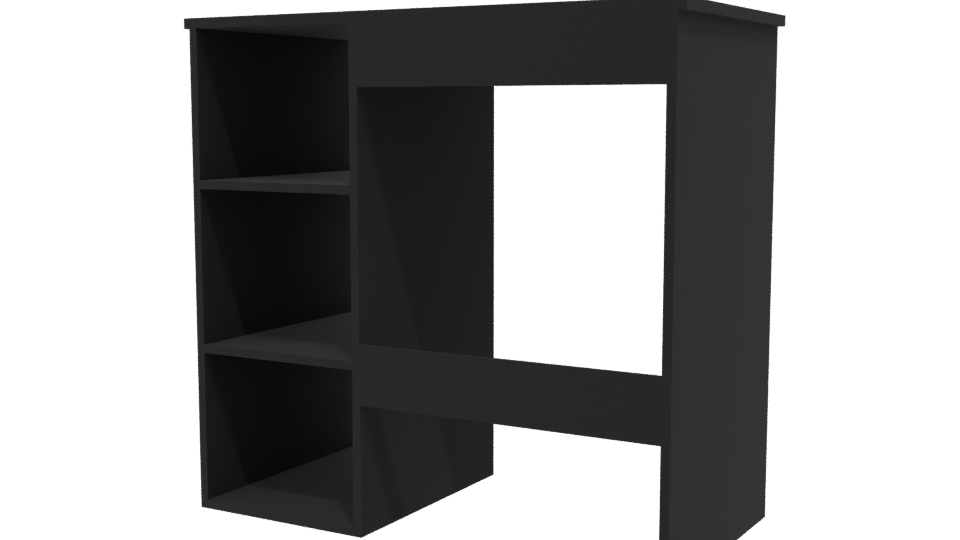 Contemporary Black Storage Desk 3D - Professional 3D Model Render 6