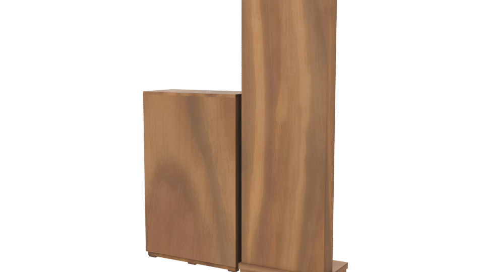 Elegant Wooden Mirror and Cabinet - Professional 3D Model Render 6