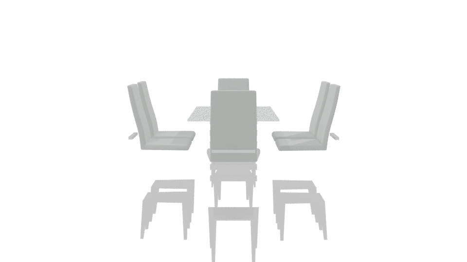 Contemporary Glass Dining Set - Professional 3D Model Render 8