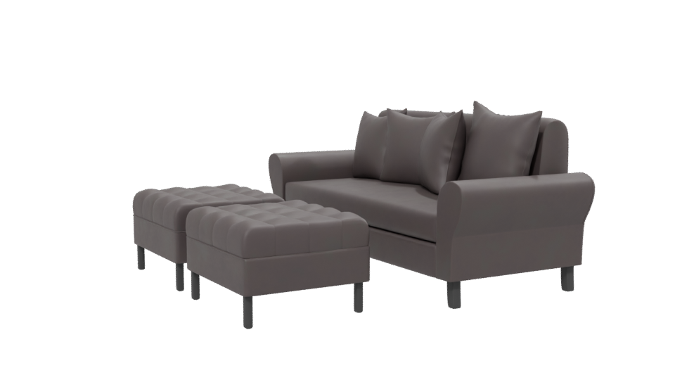 Modern Leather Sofa Set 3D - Professional 3D Model Render 13