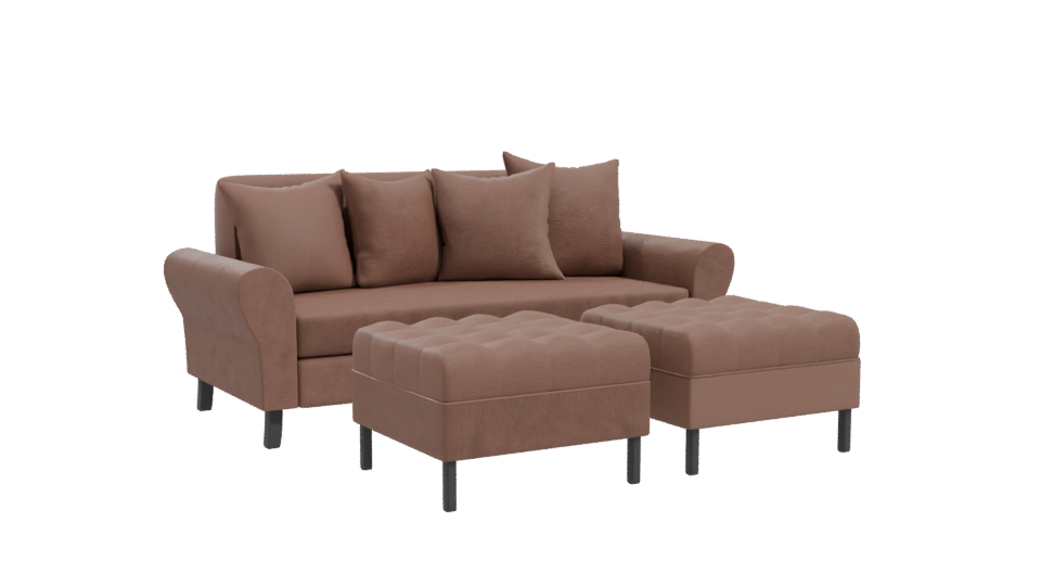 Stylish Modern Fabric Sofa 3D Model - Professional 3D Model Render 10