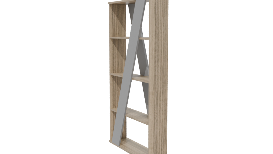 Contemporary Wooden Bookshelf 3D - Professional 3D Model Render 13