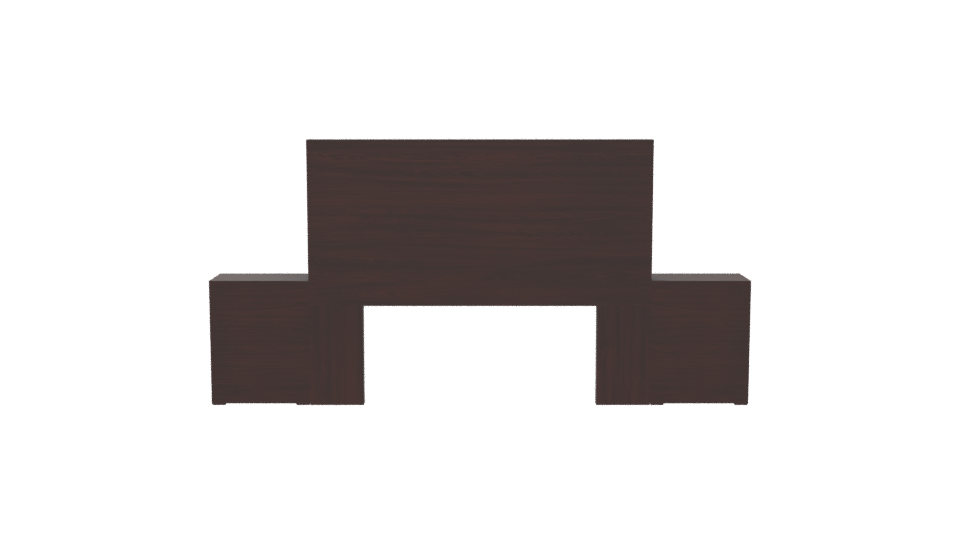 Stylish Wooden Bedroom Headboard with Nightstands 3D Model - Professional 3D Model Render 5