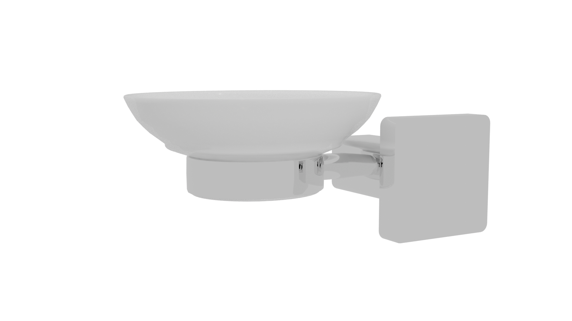 Modern Wall-Mounted Soap Dish 3D - Professional 3D Model Render 4
