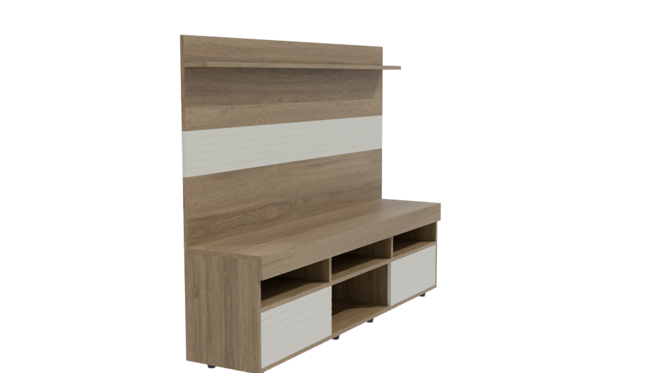 Stylish Modern TV Entertainment Center 3D Model - Professional 3D Model Render 9