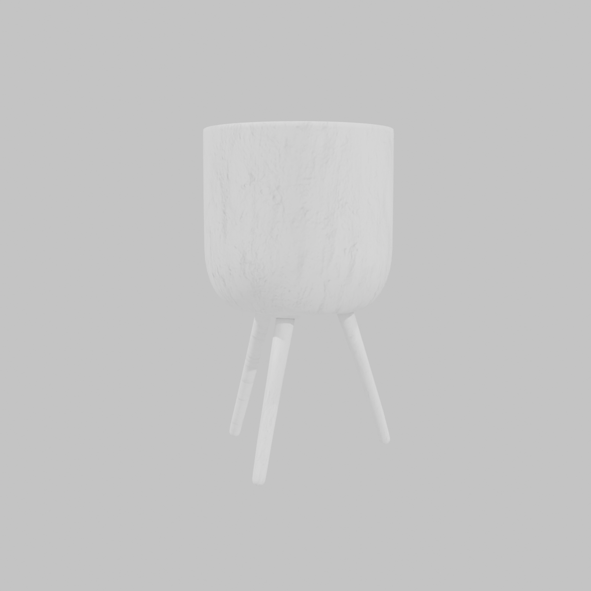 Macetero de fibra con patas 30x51 cm blanco.