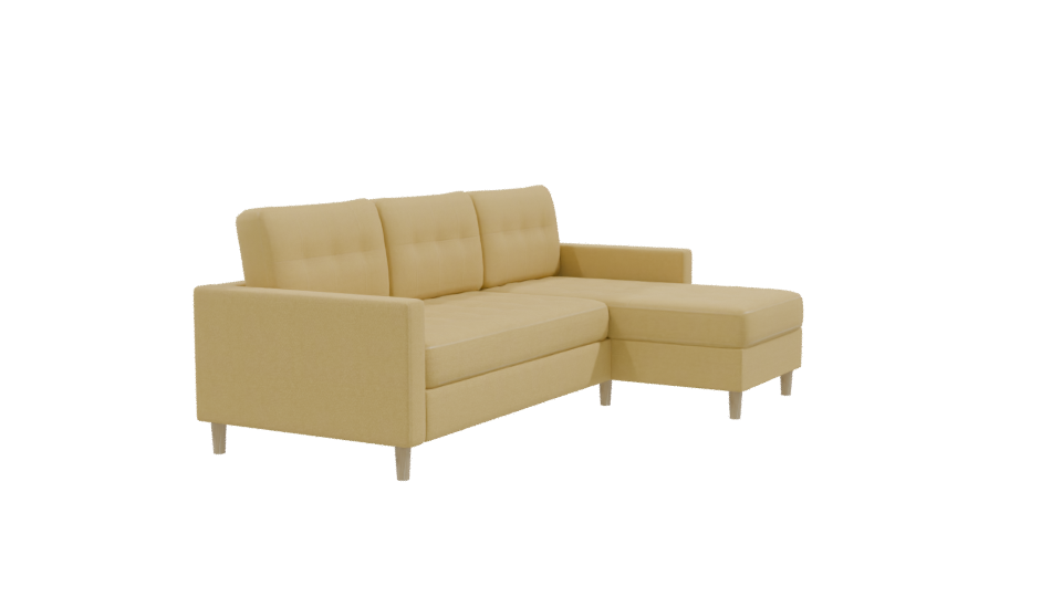 Stylish Minimalist Sectional Sofa 3D Model - Professional 3D Model Render 9
