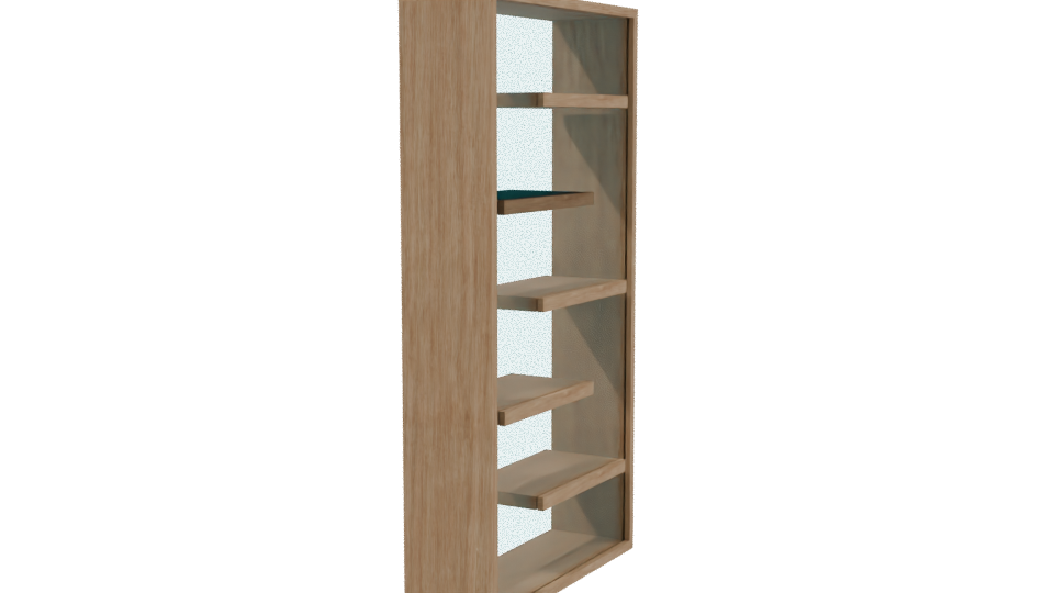 Stylish Wooden Bookshelf Model - Professional 3D Model Render 3