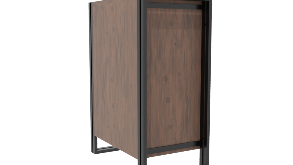 Rustic Wooden Storage Unit 3D - Professional 3D Model Render 7