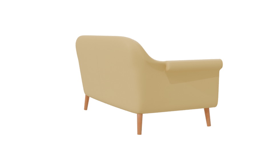 Stylish Minimalist Two-Seat Sofa 3D Model - Professional 3D Model Render 7