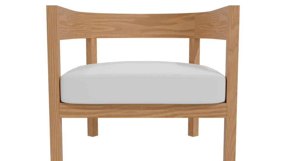 Stylish Wooden Armchair 3D - Professional 3D Model Render 11