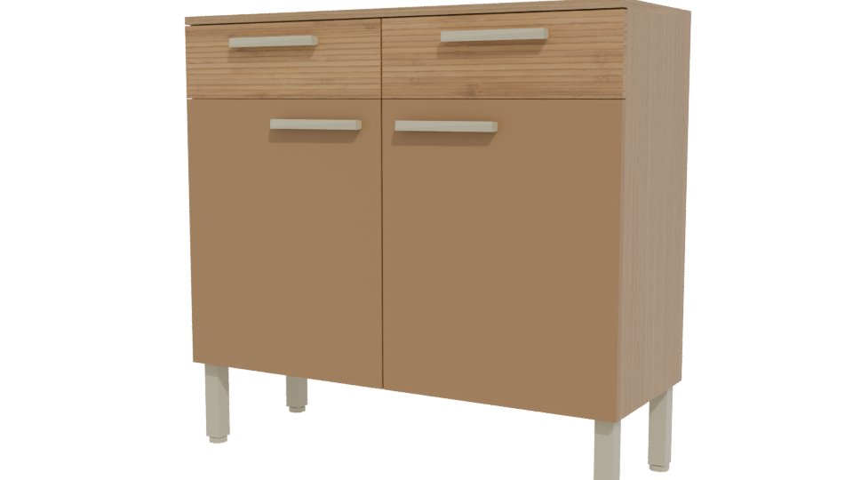 Stylish Wooden Storage Cabinet 3D - Professional 3D Model Render 12
