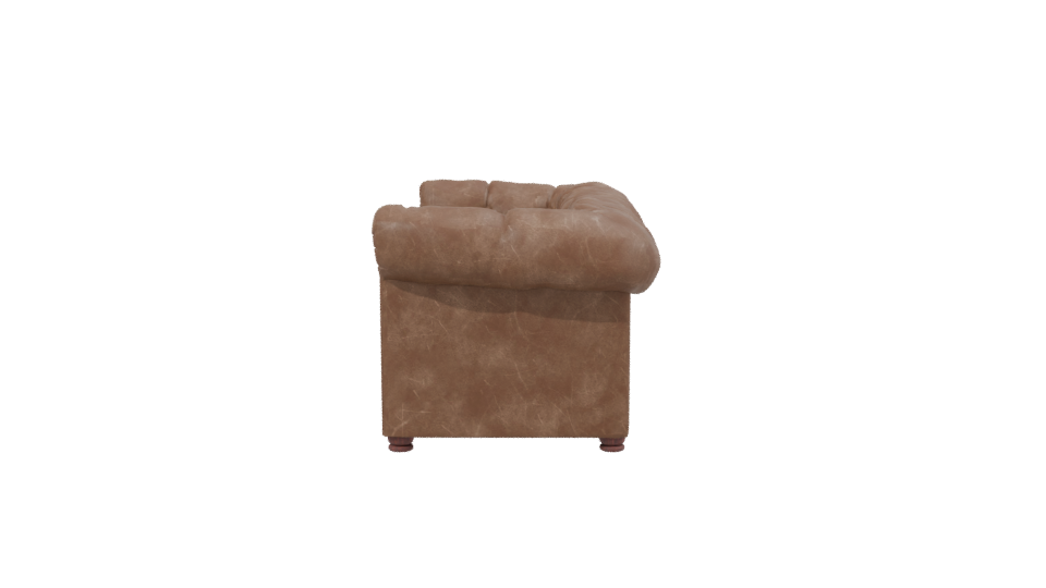 Luxurious Vintage Leather Chesterfield Sofa 3D Model - Professional 3D Model Render 2