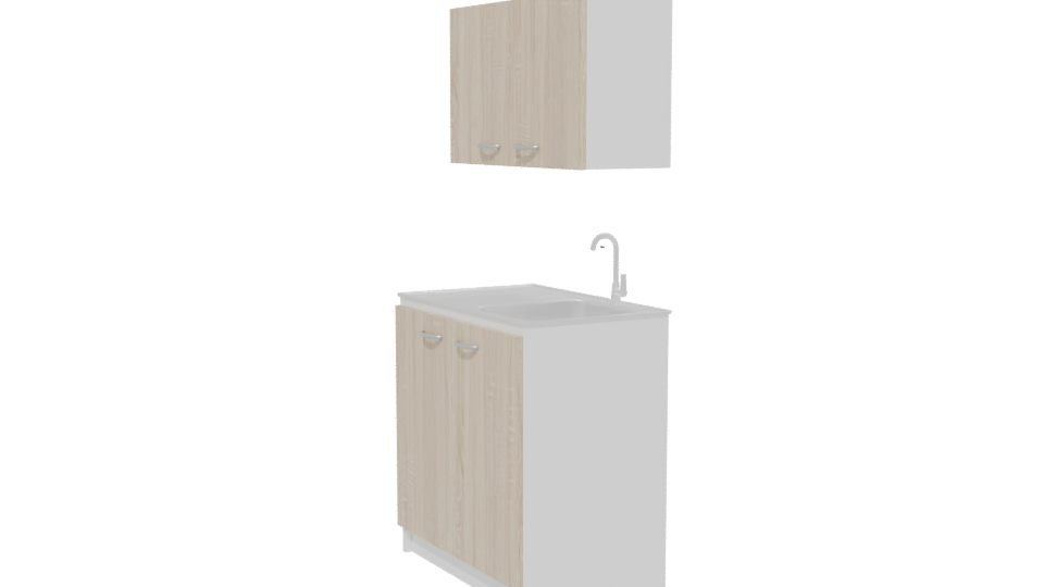 Stylish Modern Kitchen Cabinet Set 3D Model - Professional 3D Model Render 13