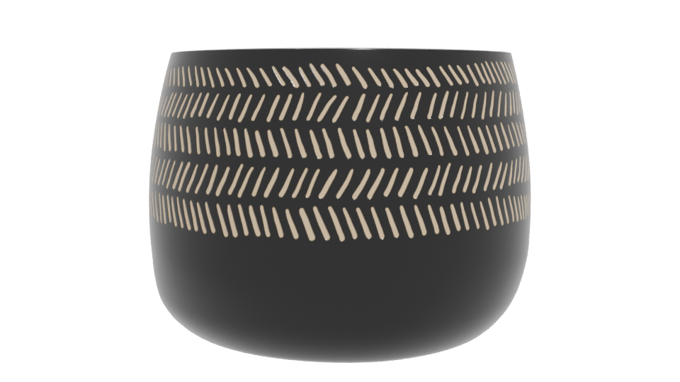 Stylish Ceramic Planter with Modern Cutout Design - Professional 3D Model Render 12