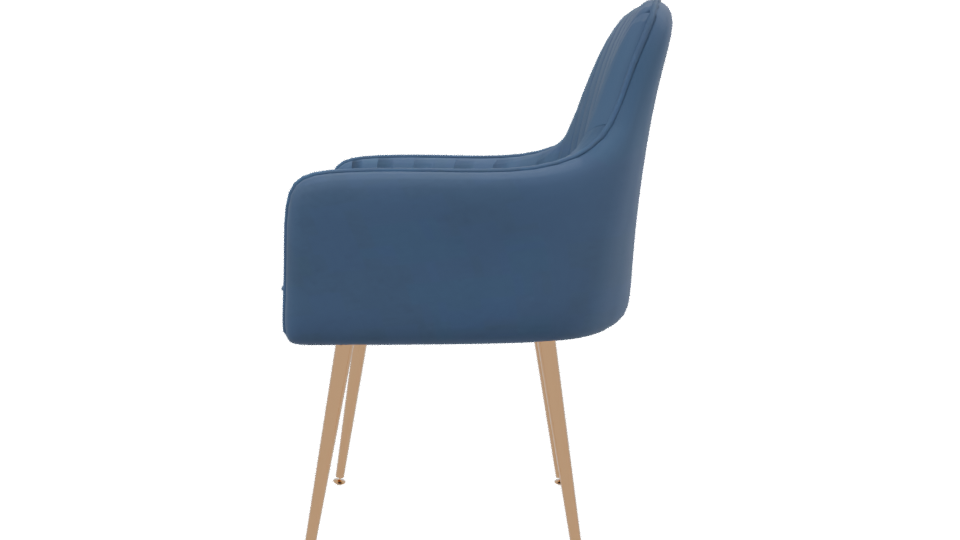 Elegant Blue Accent Chair 3D - Professional 3D Model Render 2