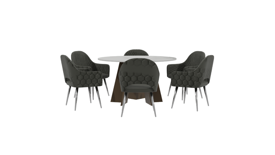 Stylish Modern Dining Set 3D Model - Professional 3D Model Render 3