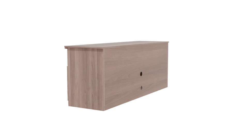 Stylish Wooden TV Stand with Shelves 3D Model - Professional 3D Model Render 3