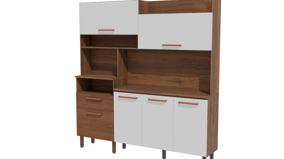 Stylish Wooden Storage Cabinet 3D - Professional 3D Model Render 12
