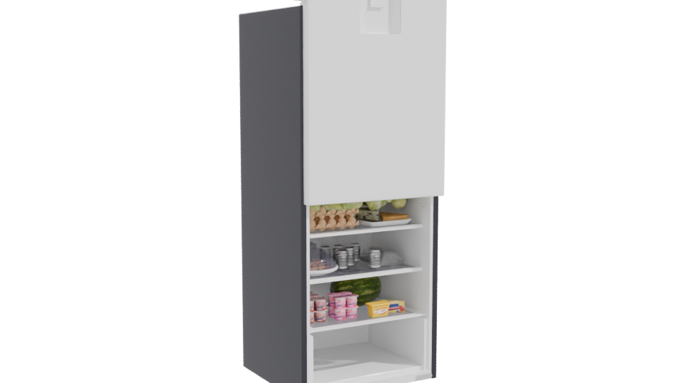 Sleek Black Refrigerator Model - Professional 3D Model Render 10
