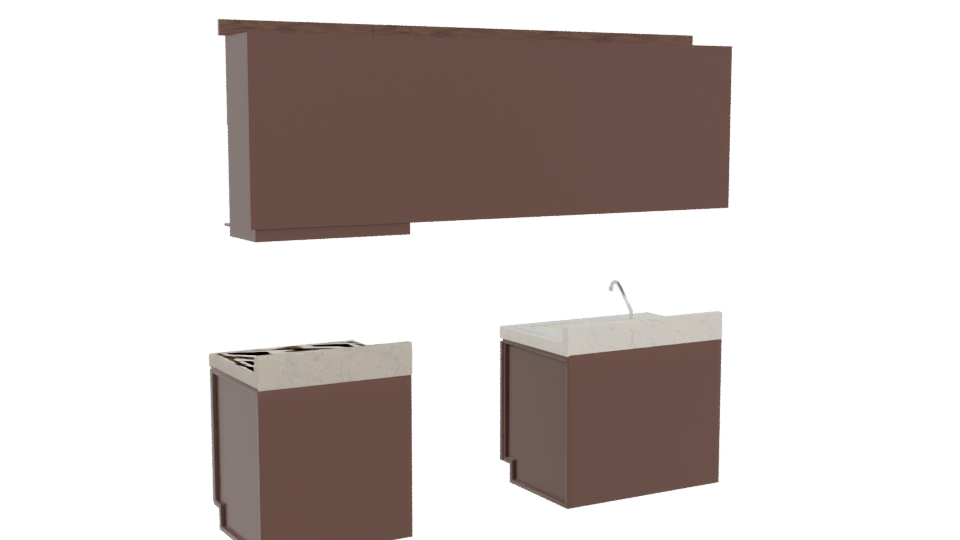 Modern Kitchen Cabinet Set 3D - Professional 3D Model Render 4