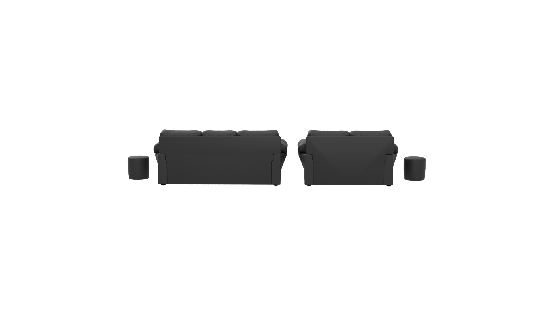 Contemporary Black Sofa Set - Professional 3D Model Render 5