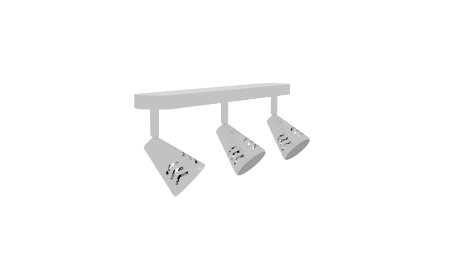 Sleek Modern Triple Track Lighting Fixture 3D Model - Professional 3D Model Render 9