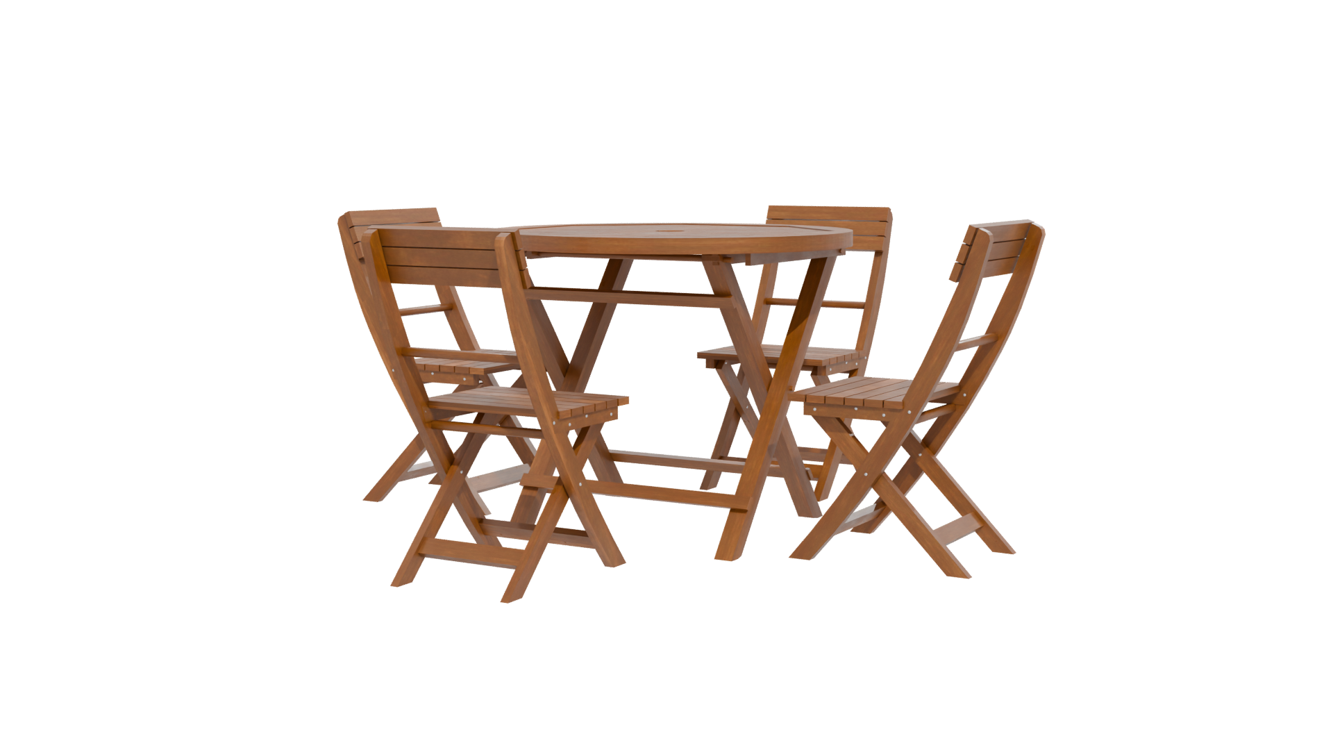 Stylish Wooden Dining Set 3D - Professional 3D Model Render 12