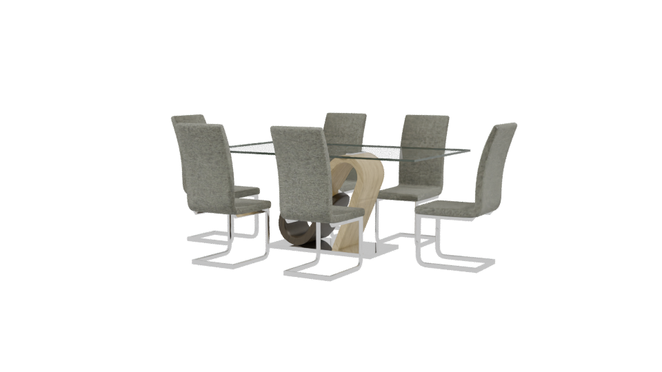 Rectangular Dining Table for 6 3D - Professional 3D Model Render 3