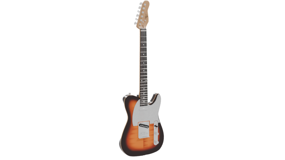 Stylish Electric Guitar Model - Professional 3D Model Render 10