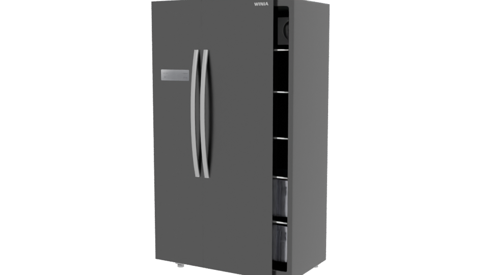 Sleek Black Refrigerator 3D Model - Professional 3D Model Render 12