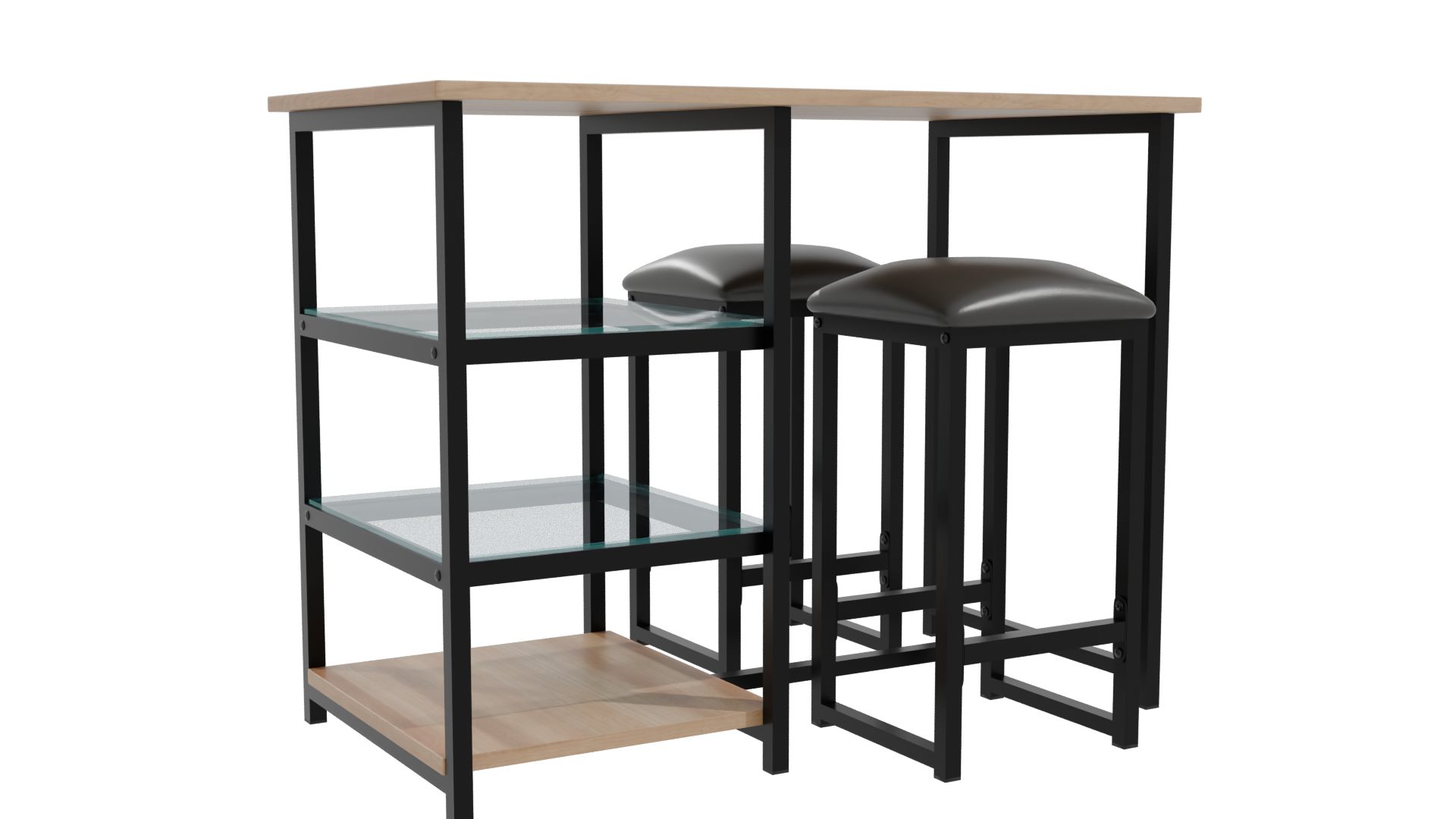 Contemporary Bar Table Set 3D - Professional 3D Model Render 10