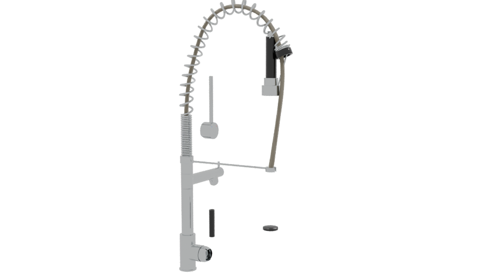 Industrial Mechanical Spring Assembly 3D - Professional 3D Model Render 9