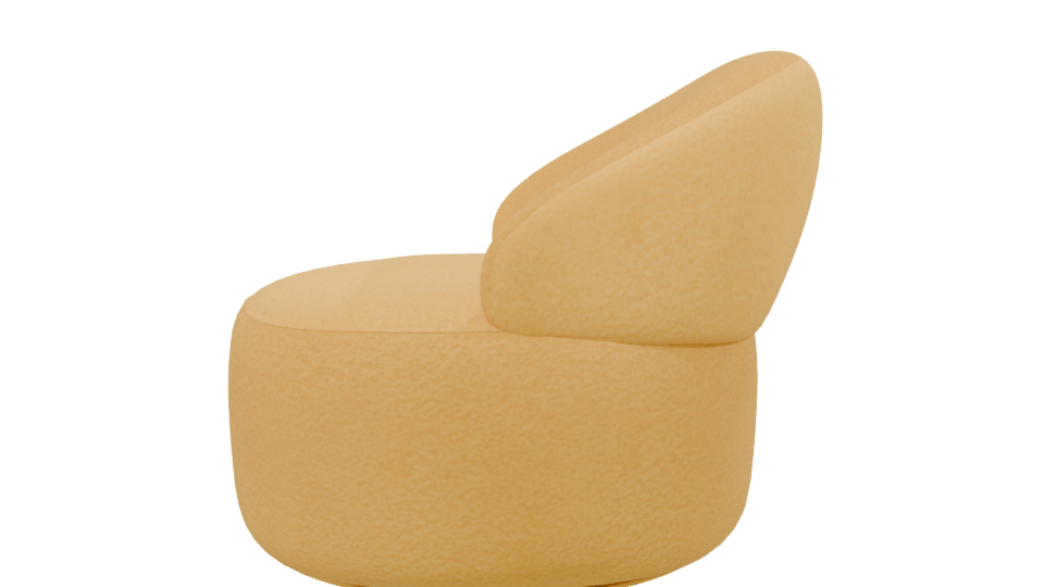 Stylized Yellow Lounge Chair 3D - Professional 3D Model Render 2