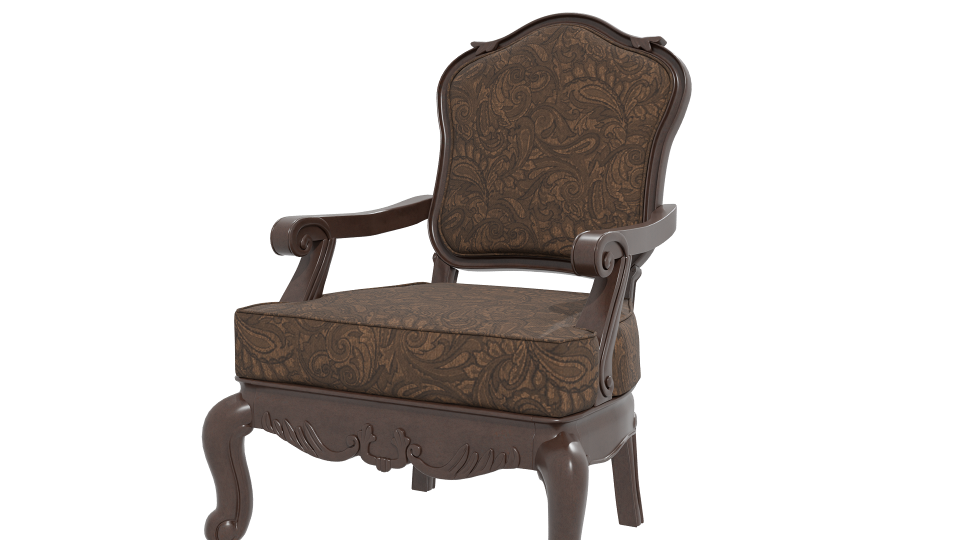 Vintage Elegant Upholstered Armchair 3D Model - Professional 3D Model Render 12