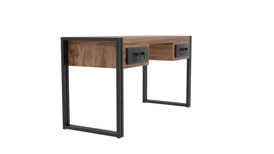 Contemporary Wooden Office Desk 3D - Professional 3D Model Render 9