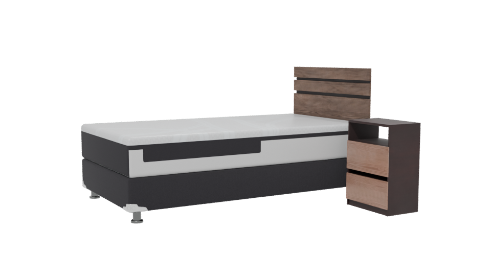 Stylish Single Bed Model 3D - Professional 3D Model Render 13