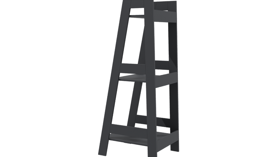 Minimalist Black Shelving Unit 3D - Professional 3D Model Render 3