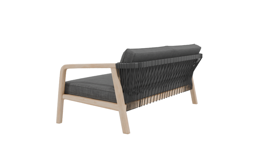 Stylish Modern Fabric Sofa 3D Model - Professional 3D Model Render 3