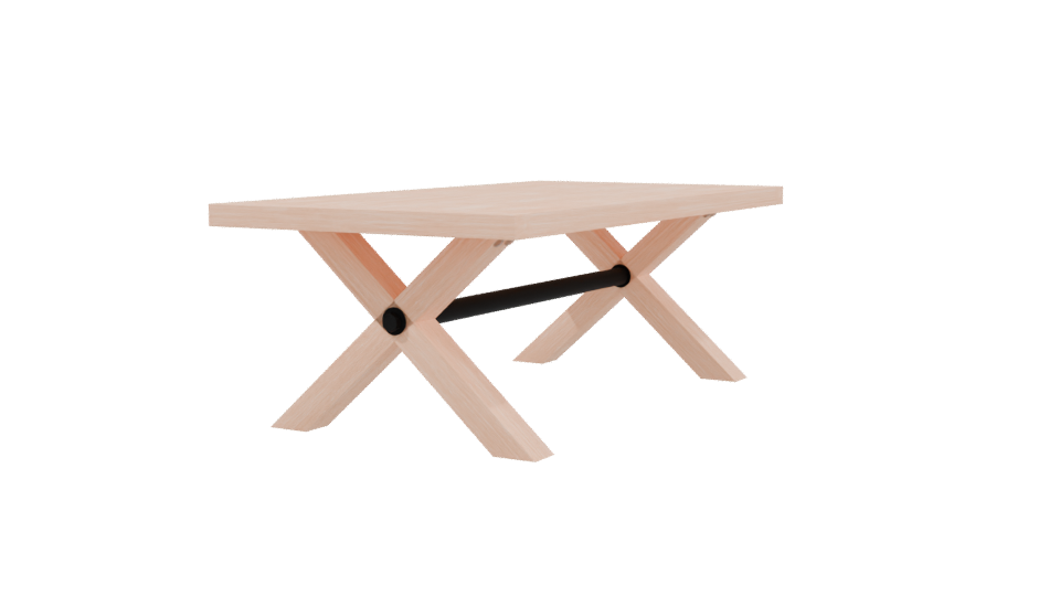 Minimalist Wooden Dining Table 3D - Professional 3D Model Render 3