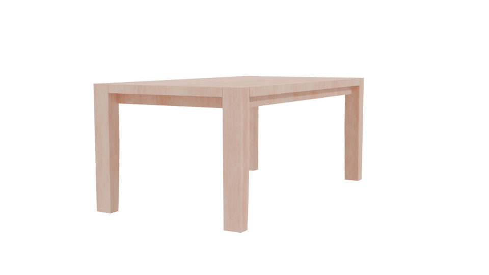 Elegant Wooden Dining Table 3D - Professional 3D Model Render 3