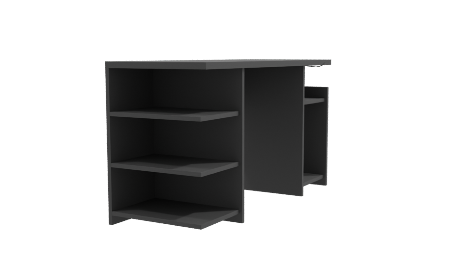 Black Gaming Desk Model 3D - Professional 3D Model Render 9