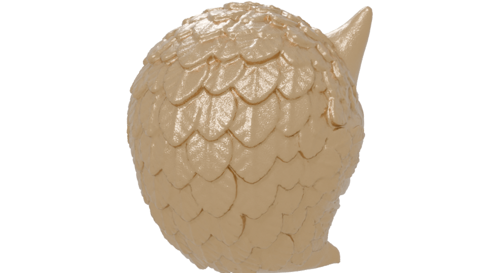 Stylized Owl Figurine 3D Model - Professional 3D Model Render 6