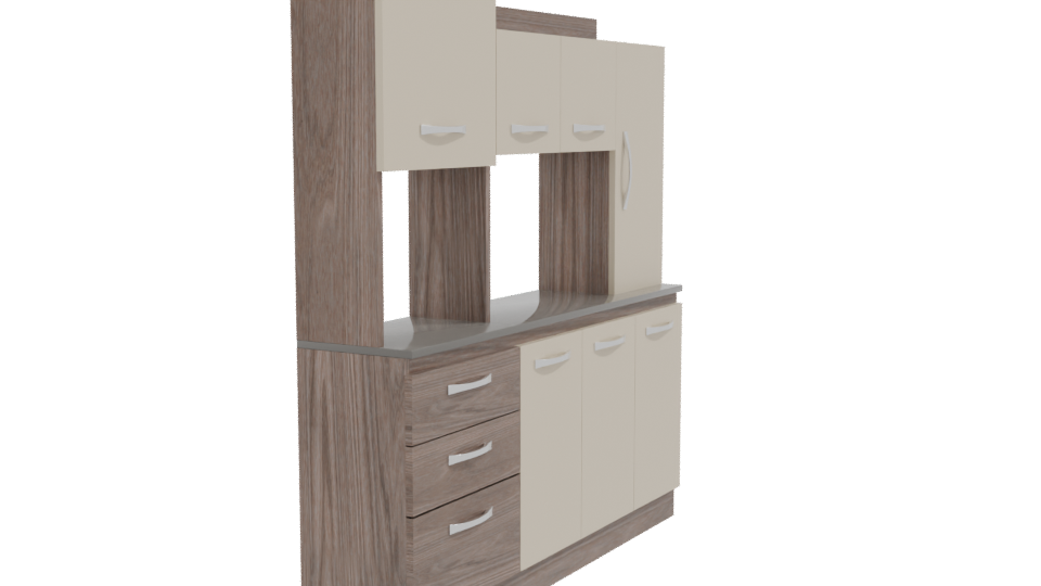 Contemporary Kitchen Cabinet Model - Professional 3D Model Render 9