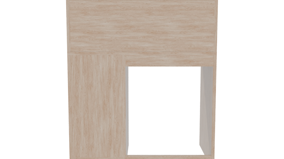 Minimalist Wooden Desk Model - Professional 3D Model Render 5