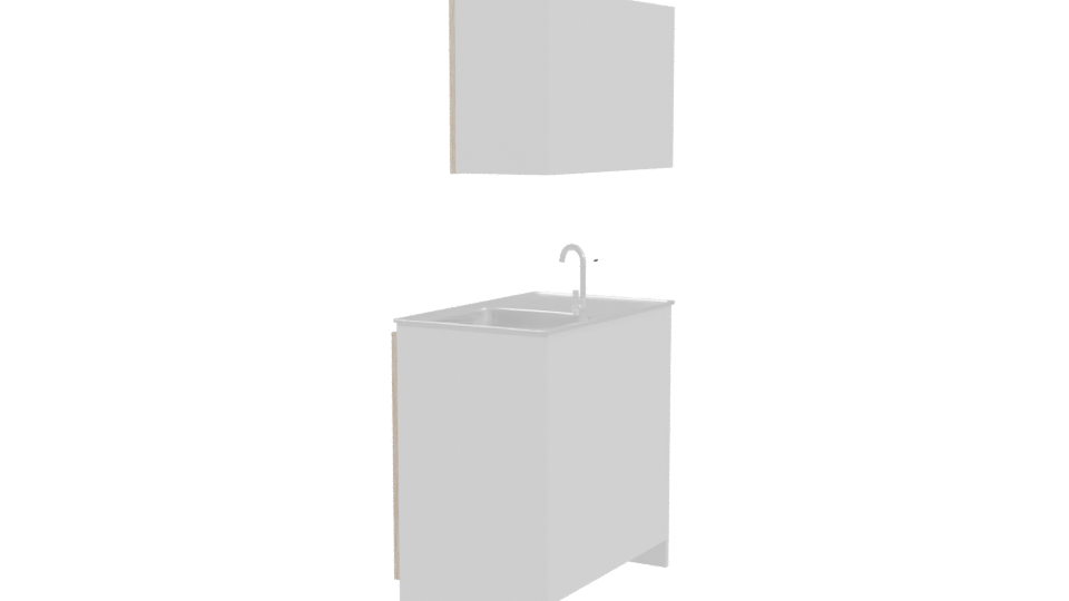 Stylish Modern Kitchen Cabinet Set 3D Model - Professional 3D Model Render 3