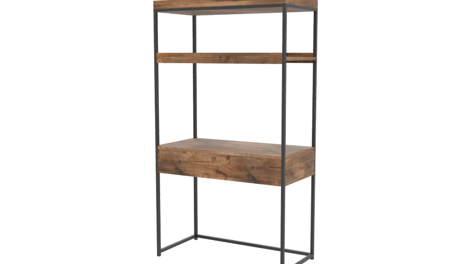 Modern Wooden Shelf Unit 3D - Professional 3D Model Render 12