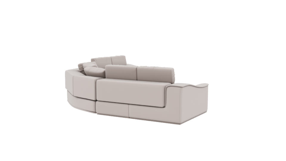 Stylish Curved Sofa 3D Model - Professional 3D Model Render 9
